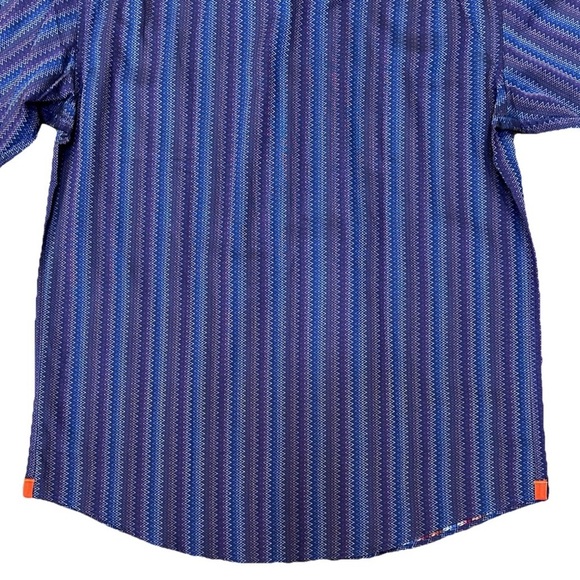 Luchiano Visconti Men’s Multi Color Chevron Striped Double Sided Shirt Size M - Picture 5 of 8